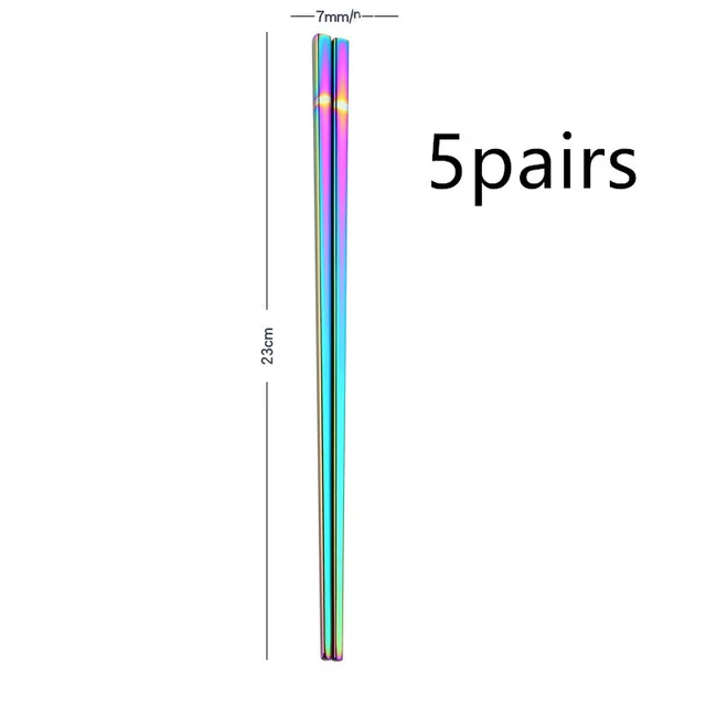 Stainless steel chopsticks Colour 5Pairs - Shop at LoveMi