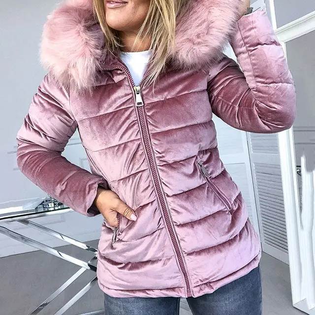 New style solid color hooded jacket women Pink - Shop at LoveMi