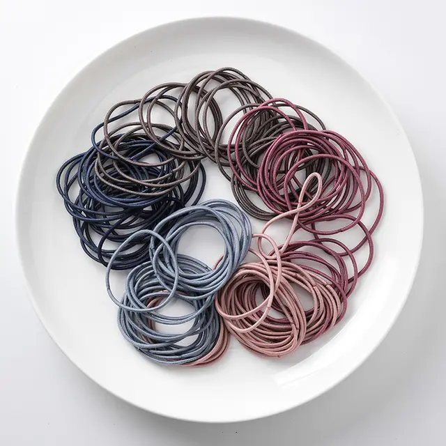 Simple small loop thin high elastic hair rope - Color Big Circle