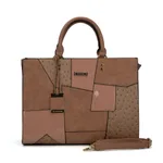 Single shoulder messenger stitching ladies bag - Pink