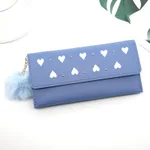 Ladies heart-shaped fur ball clutch - Blue