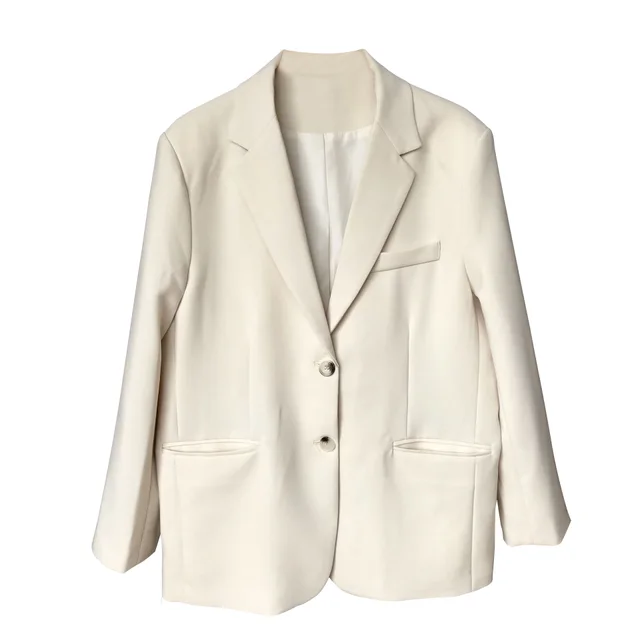 Loose casual suit jacket White - Shop at LoveMi