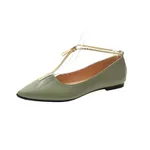 Western Style Zipper Ankle Strap Pointed Toe Women's Shoes - Green