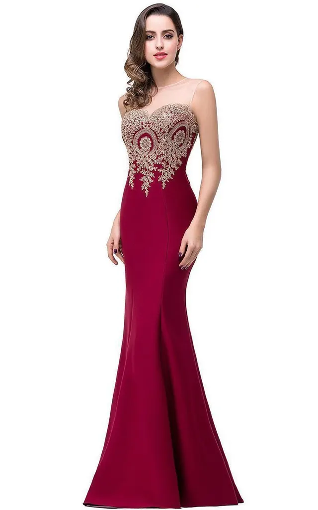 Fishtail bride toast costume Wine Red - Shop at LoveMi