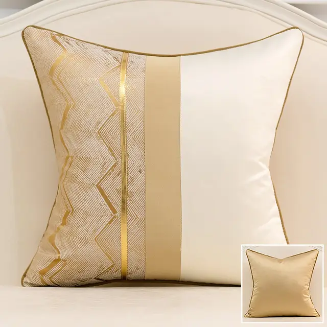 Geometric pattern ppcotton pillow Gold - Shop at LoveMi