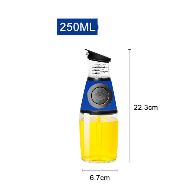 500ml Measurable Glass Bottle Oil Bottle Soy Bottle Kitchenware Blue - Shop at LoveMi