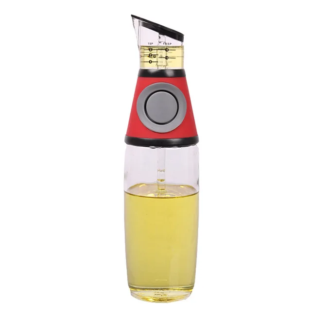 500ml Measurable Glass Bottle Oil Bottle Soy Bottle Kitchenware - Red