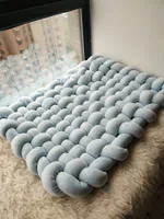 INS new twist hand-woven mat climbing mat anti-slip mats cushion home decoration - 50X50Cm Blue