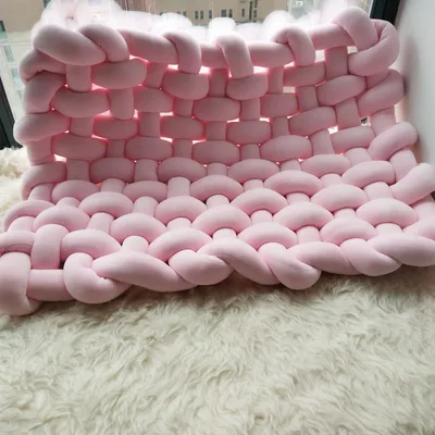 INS new twist hand woven mat climbing mat anti slip mats cushion home decoration 50X50Cm Pink - Shop at LoveMi