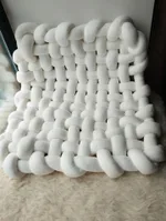 INS new twist hand-woven mat climbing mat anti-slip mats cushion home decoration - 50X50Cm White