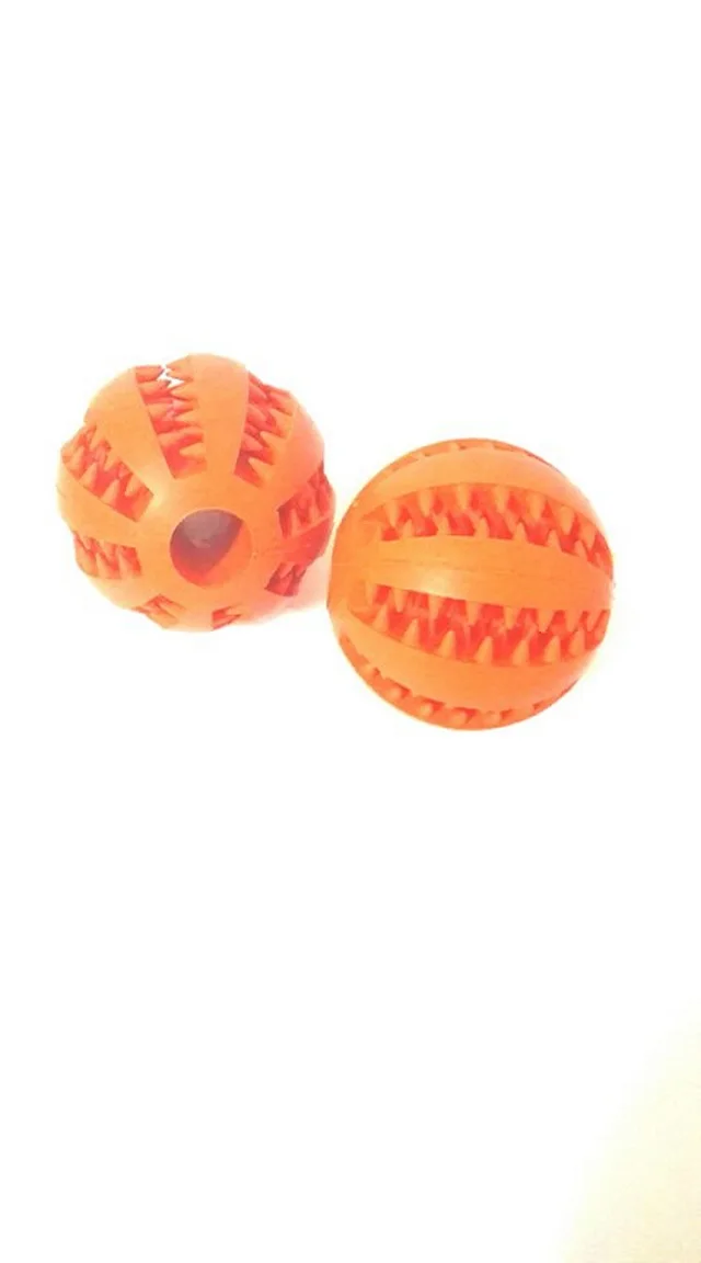 Rubber Mint Feeding Ball Built-in Food Storage Bin - 7Cm Orange