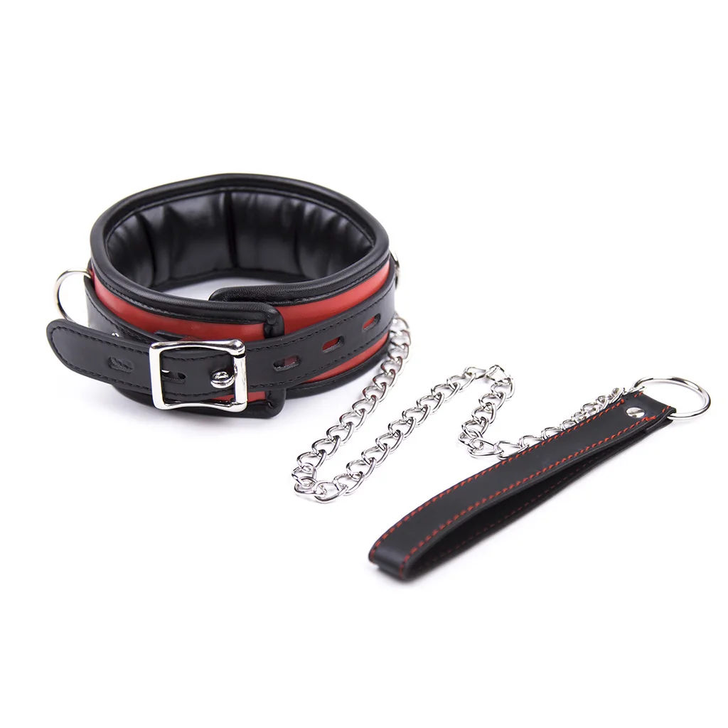 Wrapped neck sleeve neck ring couple toys - Black Red