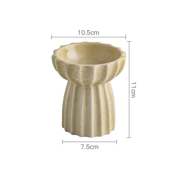 Ceramic tall cat bowl Beige - Shop at LoveMi