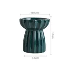 Ceramic tall cat bowl - Blackish Green