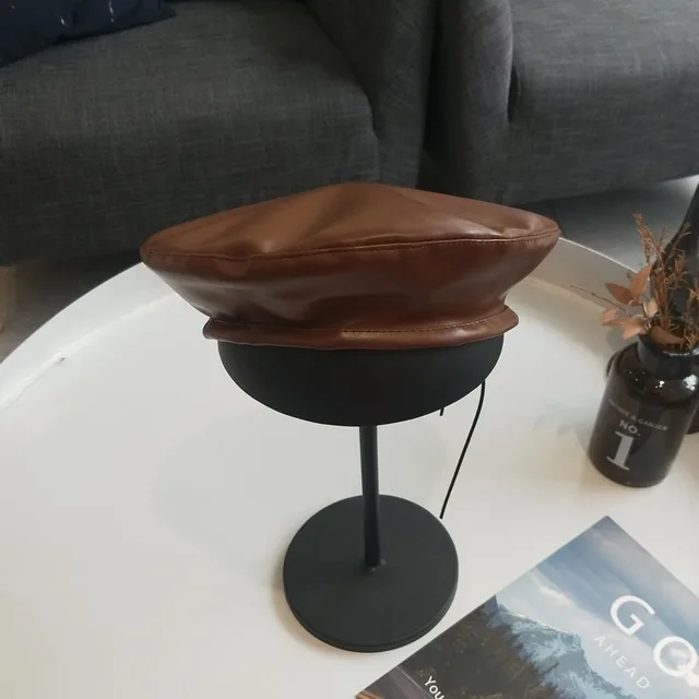 Leather Beanie Hat Brown - Shop at LoveMi