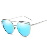 Female Vintage Gold Sunglasses - Blue