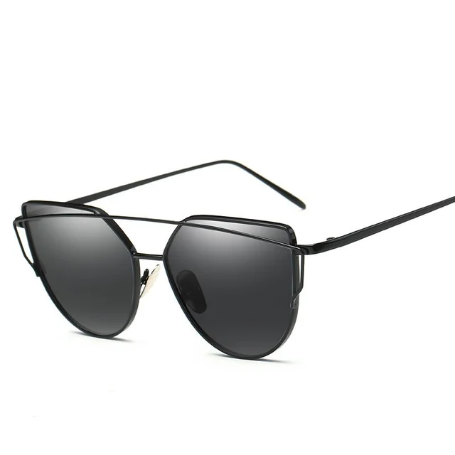 Female Vintage Gold Sunglasses - Grey2
