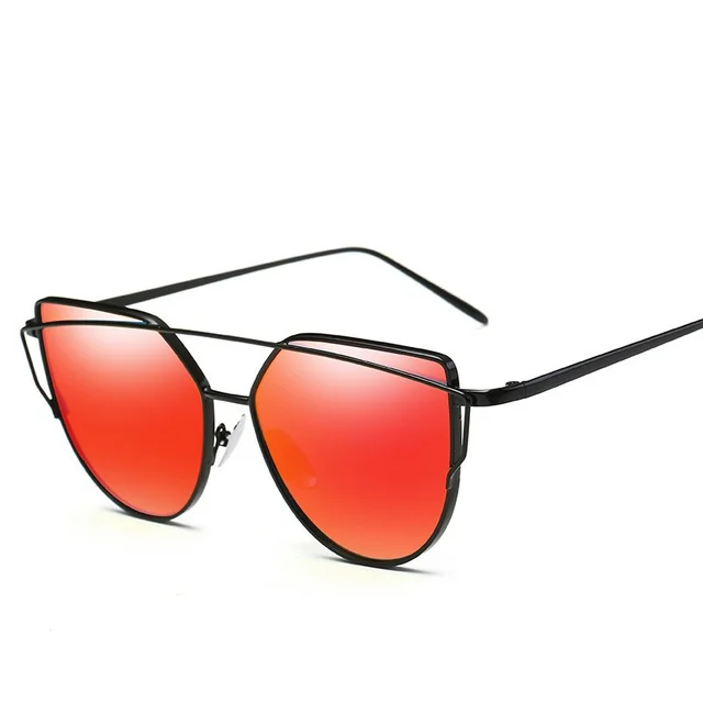 Female Vintage Gold Sunglasses - Red