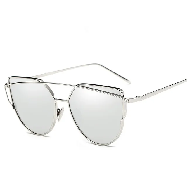 Female Vintage Gold Sunglasses - Silver2