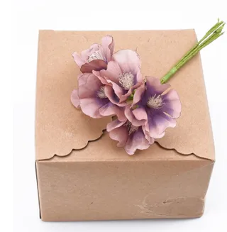 Silk Plum Blossom Box Artificial Flowers - Coffee