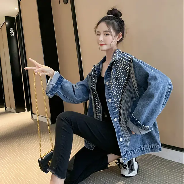 Skinny and fashionable denim coat Denim Blue - Shop at LoveMi