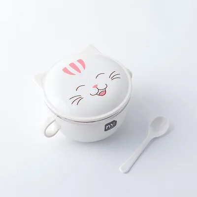 Stainless steel insulation instant noodle bowl Beige - Shop at LoveMi