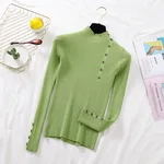 Half turtleneck sweater women's outer wear new autumn and winter - Green