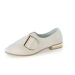 Shallow mouth small shoes flat bottom shallow shoes single shoes British wind small shoes - White