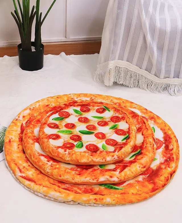 Simulation 3D Pizza Avocado Omelette Toast Pet Warm Blanket Mat Bed Soft Thicken Pizza Mat - Shop at LoveMi