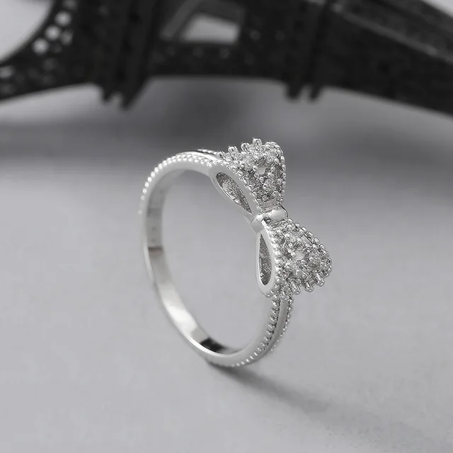 European and American style, versatile bowknot ring girl White - Shop at LoveMi