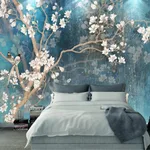 Retro hand painted tv background wall paper - Seamless Silk