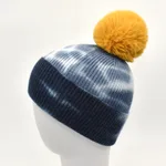 Fur hat woolen hat - Grey Blue