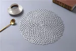 Hollow out flower - shaped western food mat - Silver