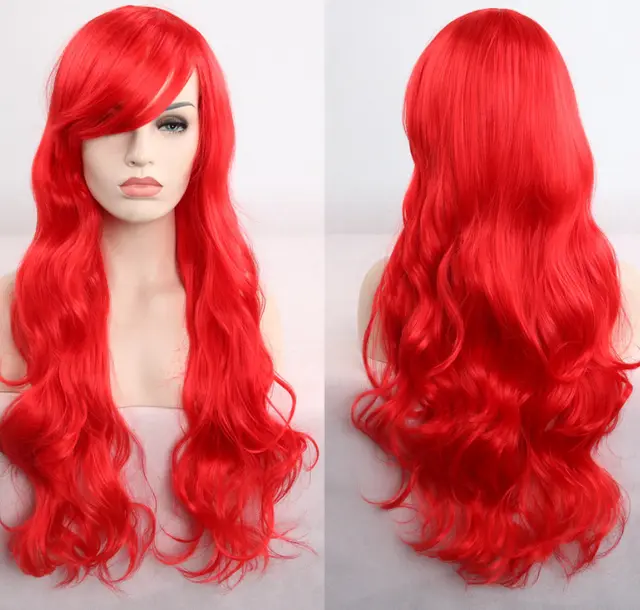 Anime cos wig color 80cm long curly cosplay role playing - Red