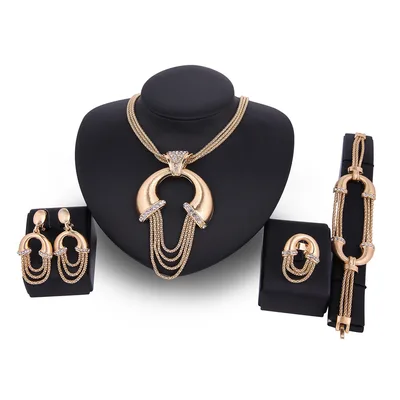 Electroplating Alloy Four piece Bridal Jewelry Set Default - Shop at LoveMi