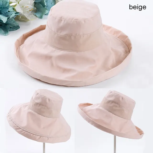 New velvet fisherman hat for women - Beige