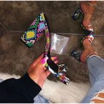 Crystal heel sexy sandals - Printing-36