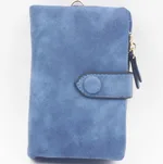 Frosted Purse Female Short Section Korean Student Cute More Card Lady Wallet Female - Blue