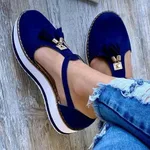Fringed Platform Sandals - Blue