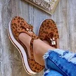 Fringed Platform Sandals - Leapord-43