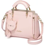 Embroidered cat lady handbag - Red