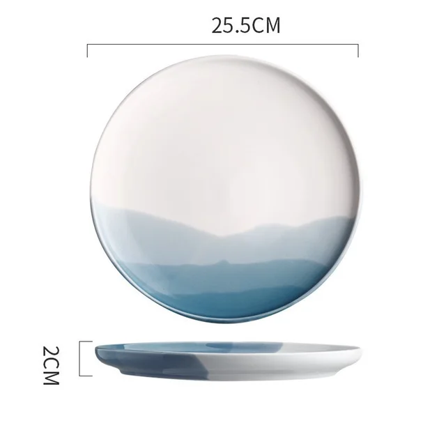 Disc tableware western food plate - Blue