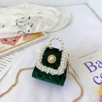 Golden Velvet Princess Crossbody Bag - Green