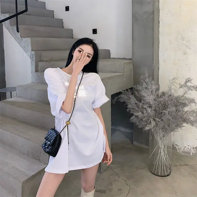 Versatile Reflective Thickened Inside Short Sleeve T-shirt - White