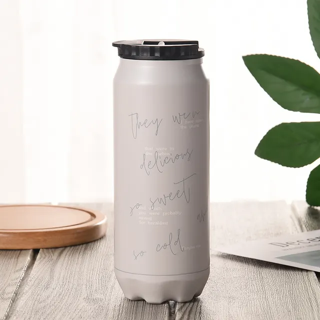 Flip lid cans mug - Beige