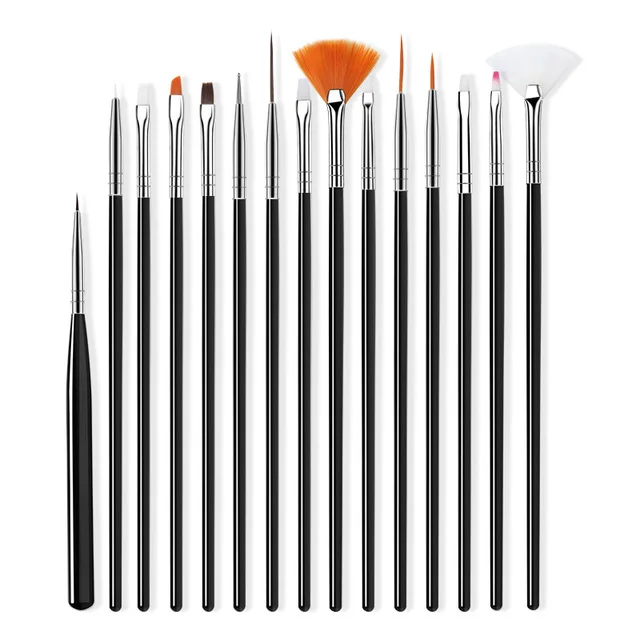 Nail Art Brushes - Black