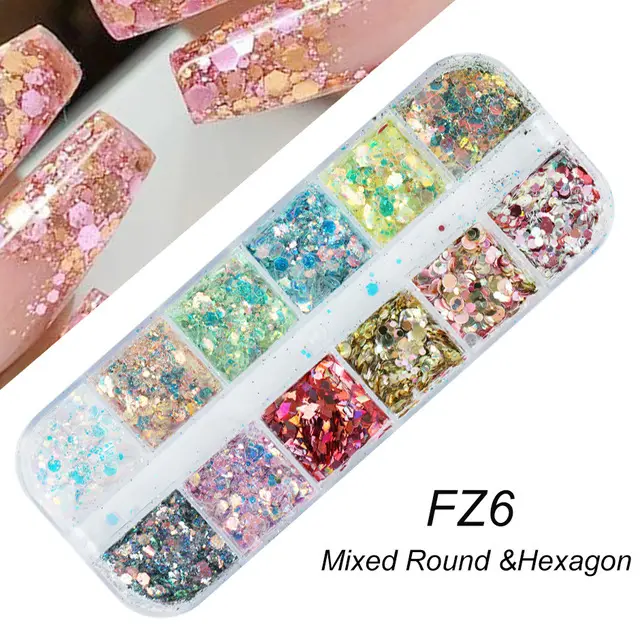 Nail Gold And Silver Glitter Laser Sequins B - Shop at LoveMi