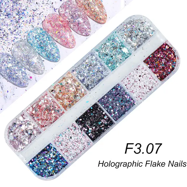 Nail Gold And Silver Glitter Laser Sequins G - Shop at LoveMi