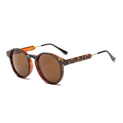 Round Frame Transparent Fashion Sunglasses Leopard - Shop at LoveMi