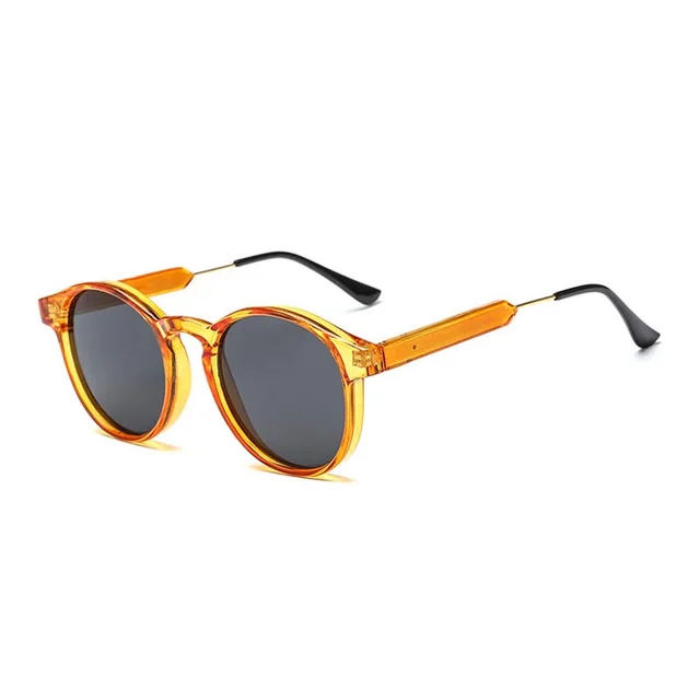 Round Frame Transparent Fashion Sunglasses - Orange